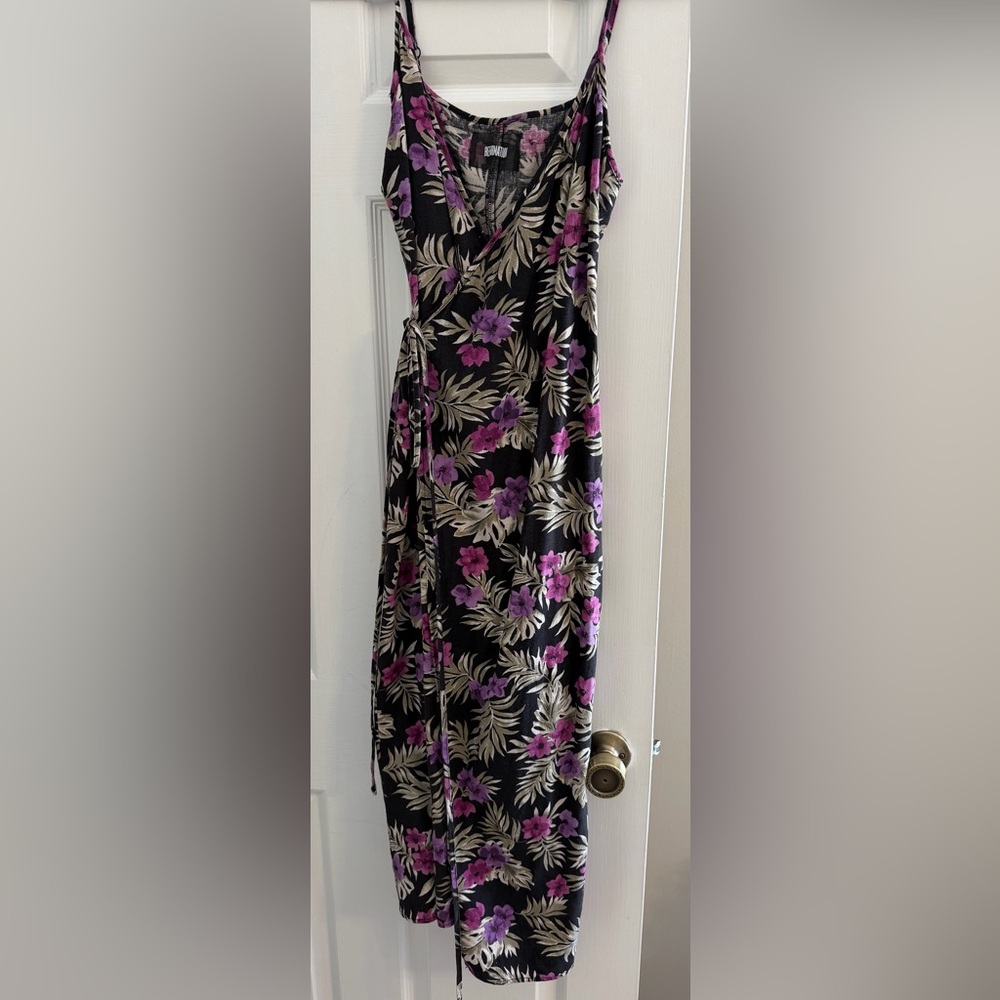Reformation wrap linen floral dress